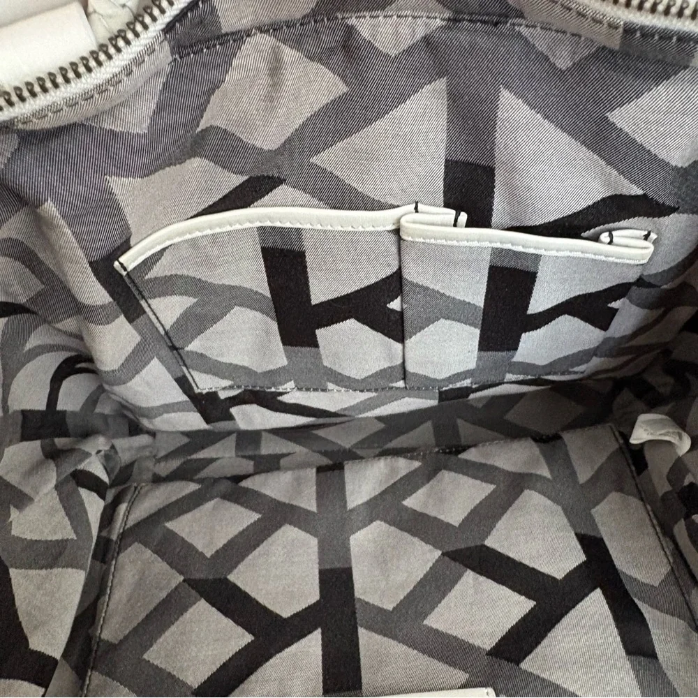 Christopher Kon Woven Leather White Tote Bag - Picture 8 of 15